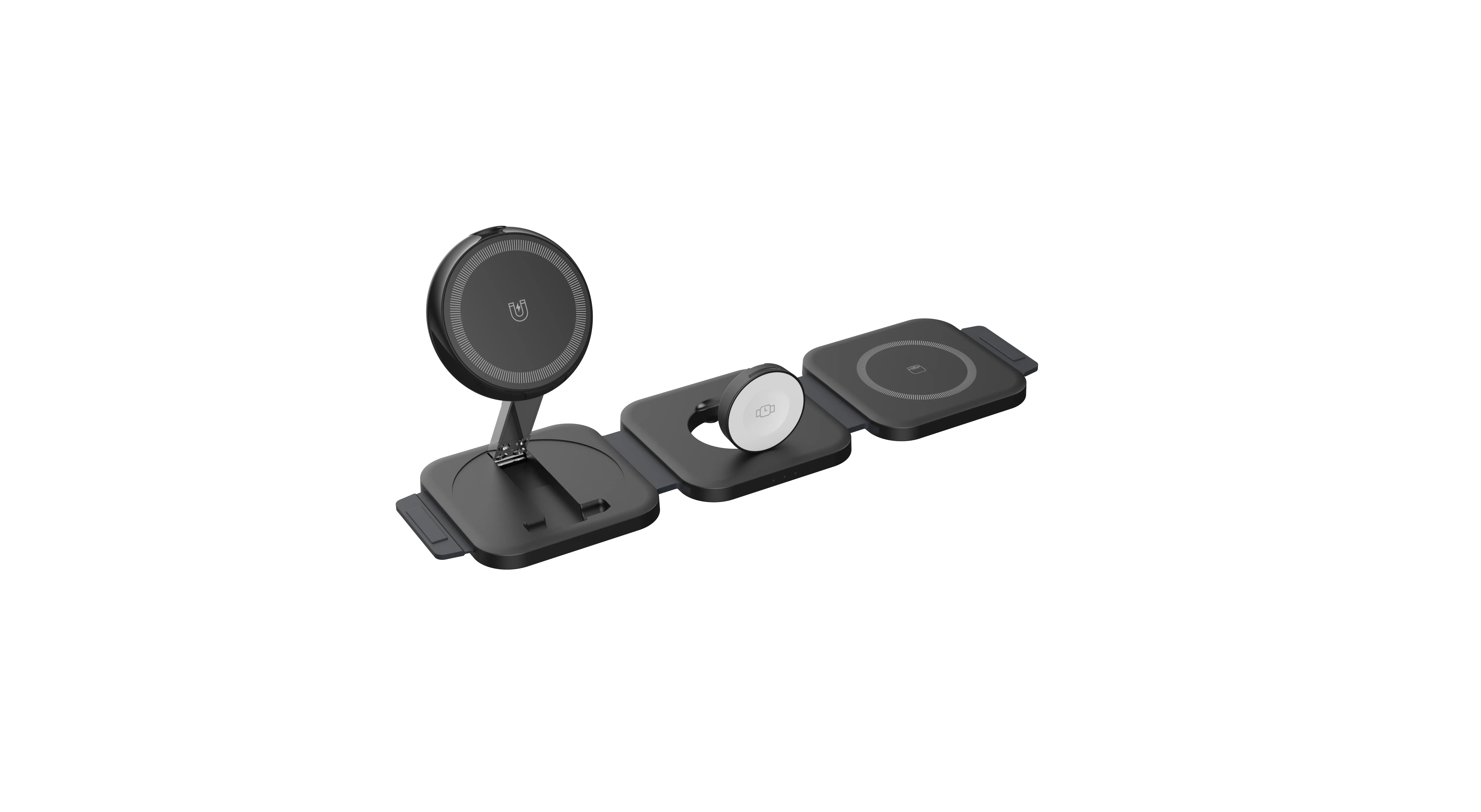 Estação de Carregamento Sem Fio Magnética Dobrável 3 em 1 15W – Modelo H21