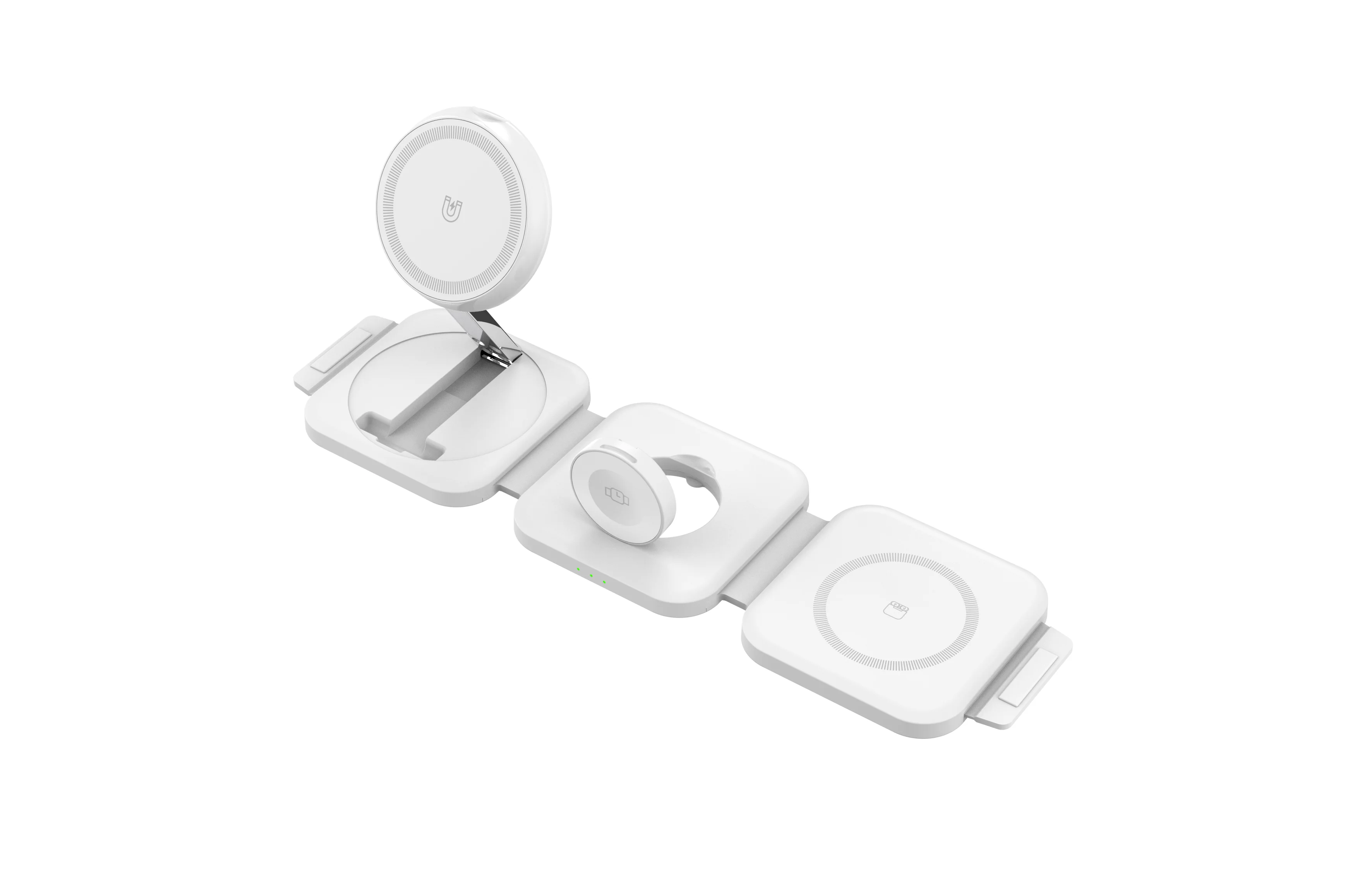 Estação de Carregamento Sem Fio Magnética Dobrável 3 em 1 15W – Modelo H21
