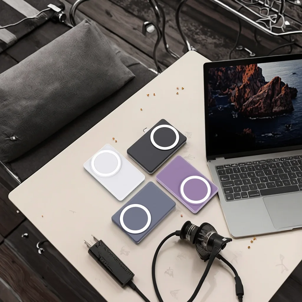 Power Bank Magnético Sem Fio 5000mAh Carregamento Rápido 15W Estação de Energia Portátil Mini
