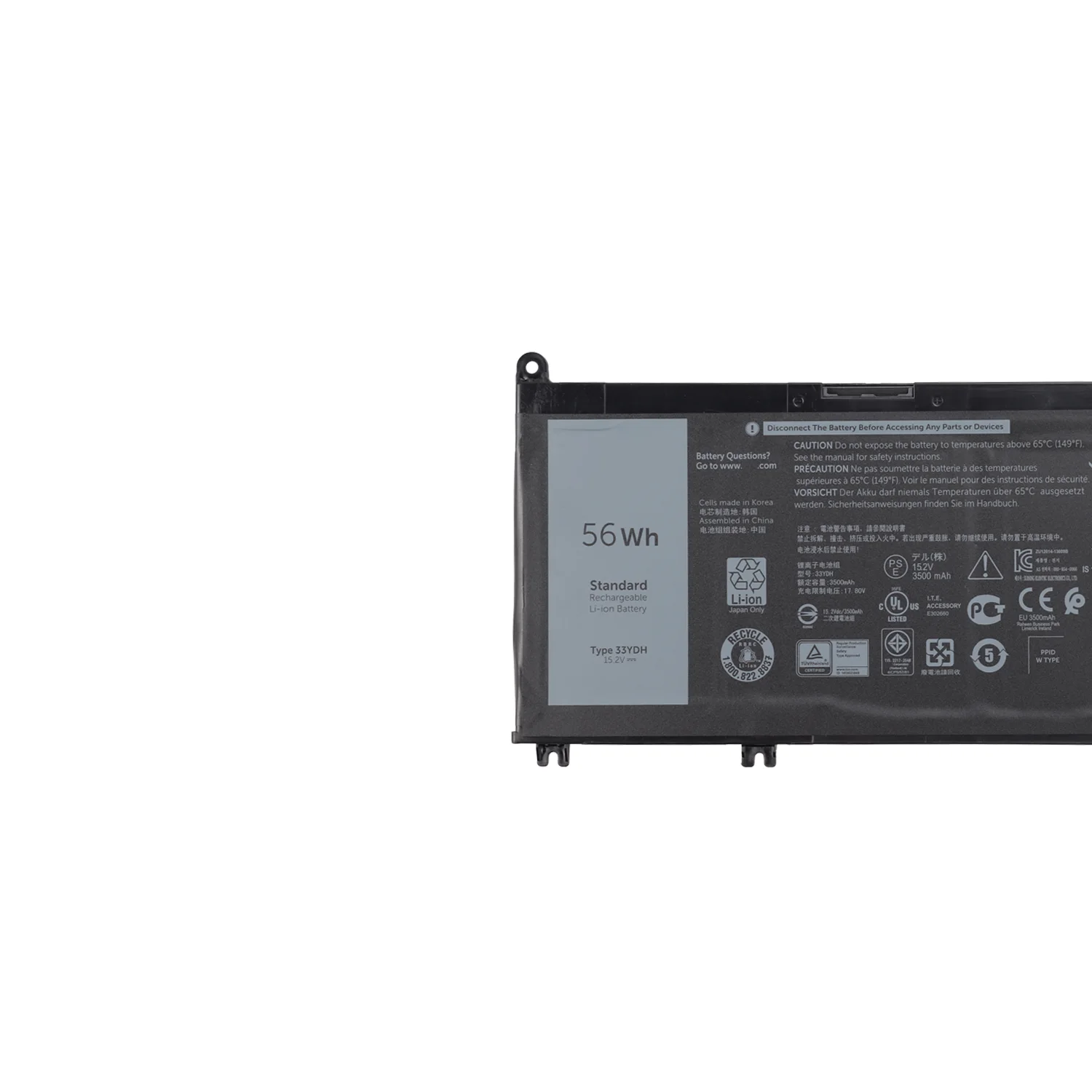 33YDH 15.2V 56Wh Batería de Litio de 4 Celdas para Dell Inspiron 13 7353 / 17 7000 / 7773 / 7778 / 7779