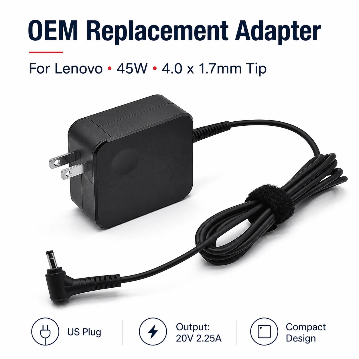45W para Notebook Lenovo (20V 2.25A, Pino de 4.0*1.7mm)